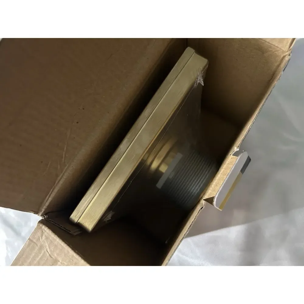 6 in. x 6 in. Brushed Gold Square Shower Drain with Square Pattern Drain Cover